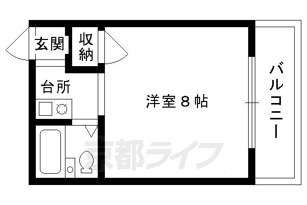 京都市北区上賀茂二軒家町のマンションの間取り