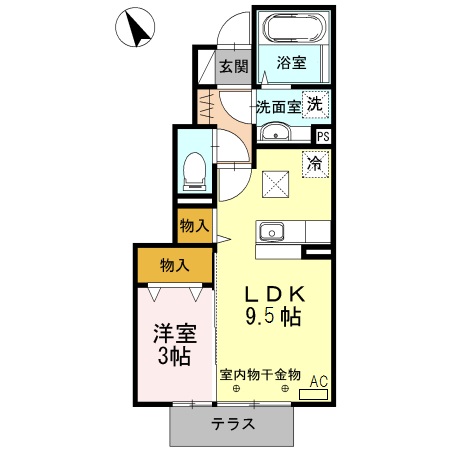 姫路市飾磨区蓼野町のアパートの間取り