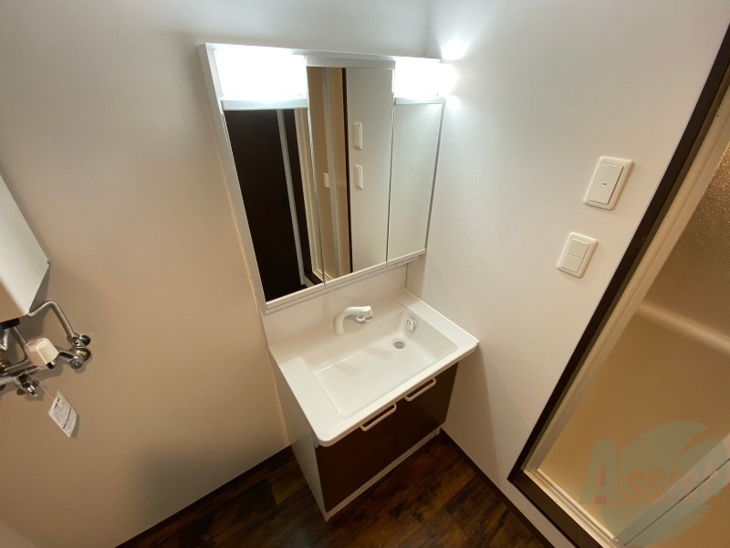 洗面設備　シャンプードレッサー。身支度はここでばっちりですね。