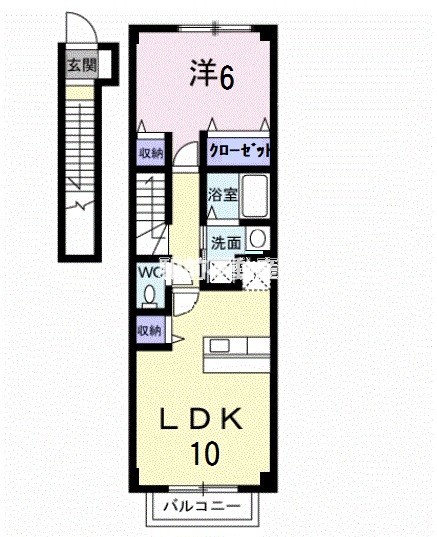 ＪＲ久大本線 久留米高校前駅 徒歩15分 2階建 築22年の間取り写真