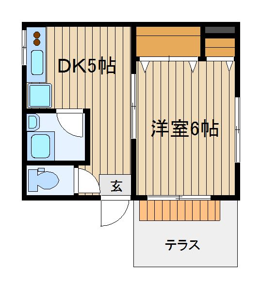 西武池袋線 練馬高野台駅 徒歩14分 2階建 築49年の間取り写真