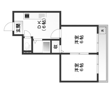 福山市花園町のマンションの間取り