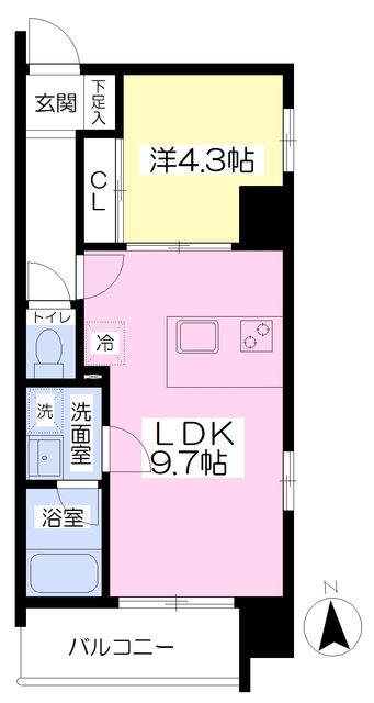 松山市一番町のマンションの間取り