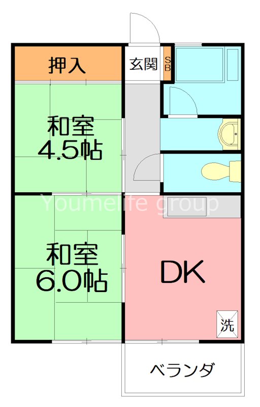 平塚市御殿のアパートの間取り