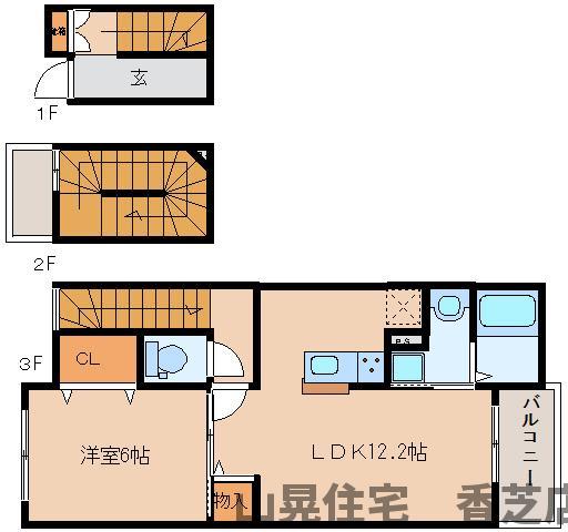 奈良県香芝市五位堂３（アパート）の賃貸物件の間取り