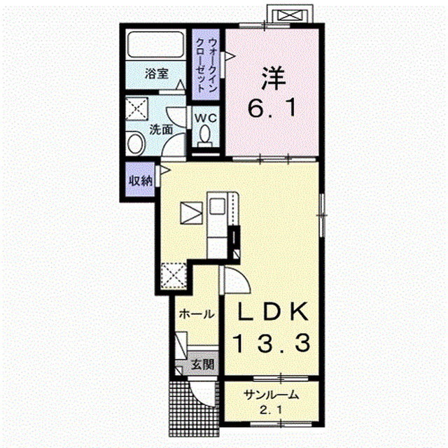 小諸市古城のアパートの間取り