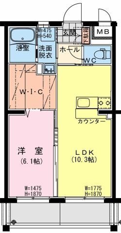 延岡大貫６丁目マンションの間取り