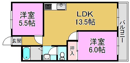 第二高山ハイツの間取り