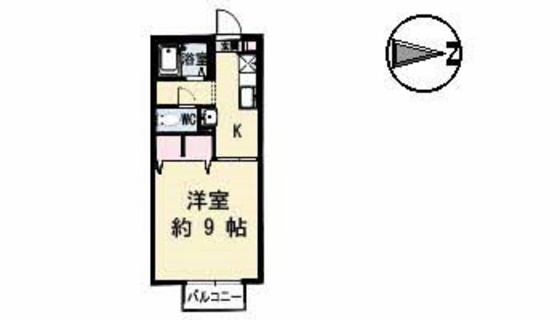 岡山市南区泉田のアパートの間取り