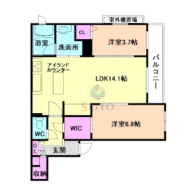 大阪市淀川区木川西のアパートの間取り