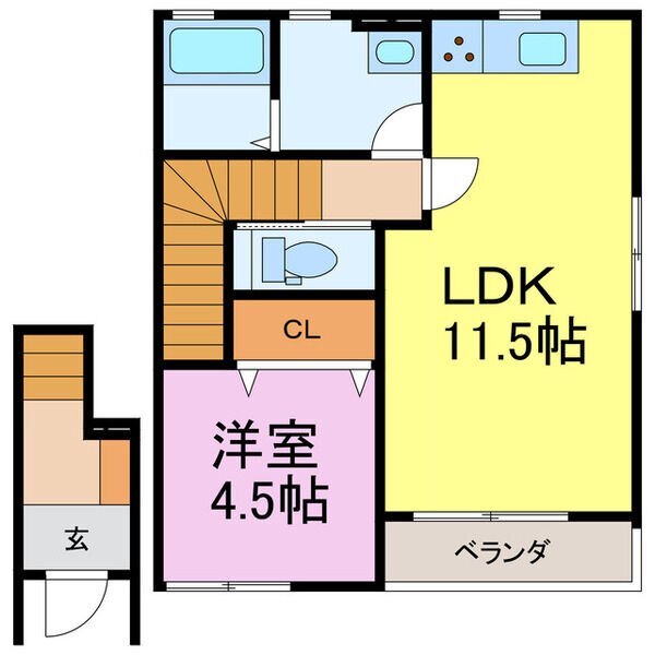 常滑市新田町のアパートの間取り