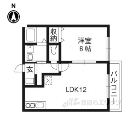 枚方市大峰元町のアパートの間取り