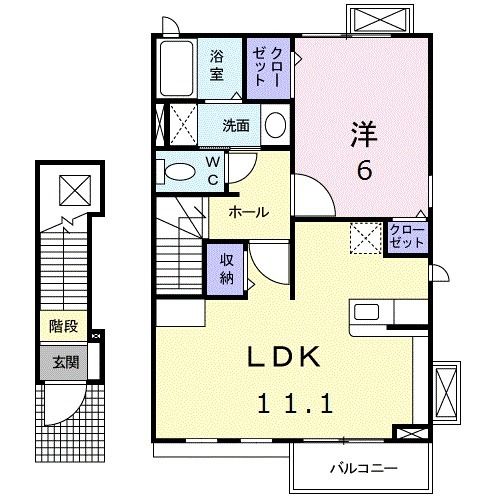 御前崎市池新田のアパートの間取り