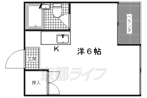 【京都市下京区二人司町のマンションの間取り】