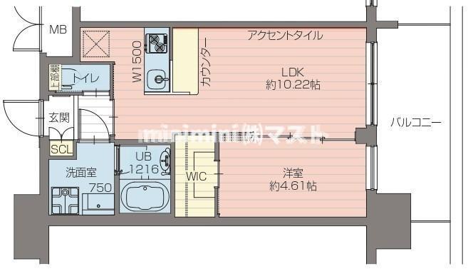 大阪市西区川口のマンションの間取り