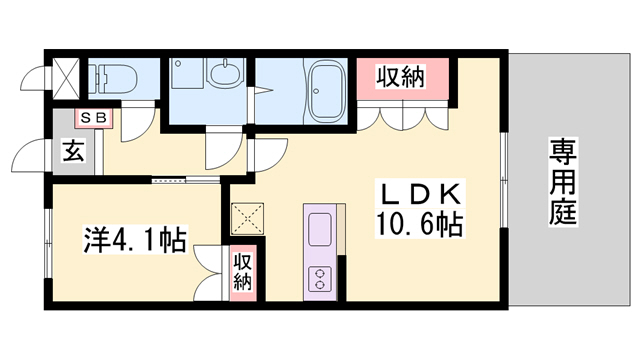 【小野市天神町のアパートの間取り】