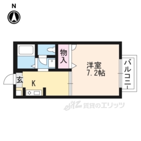 大津市弥生町のアパートの間取り