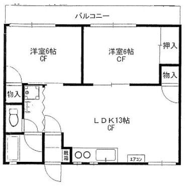 横浜市青葉区梅が丘のアパートの間取り