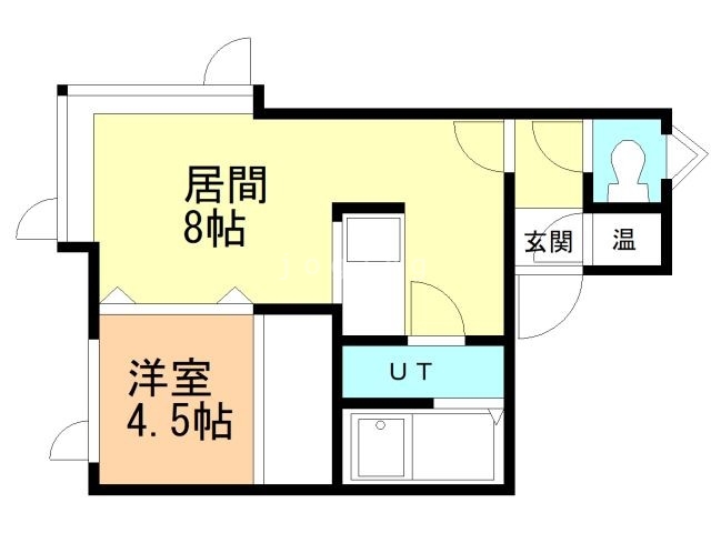 釧路市芦野のアパートの間取り