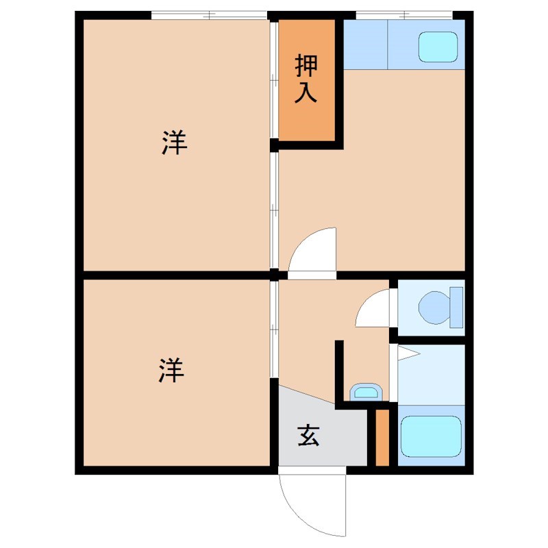 向マンションの間取り