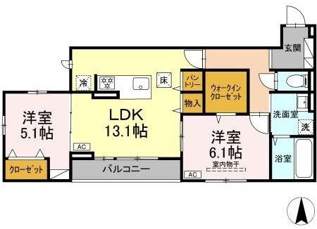 横浜市港北区菊名のアパートの間取り