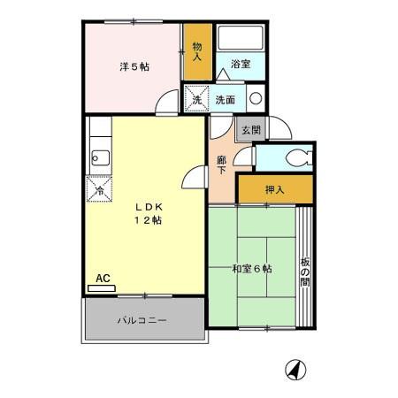 北本市本宿のアパートの間取り