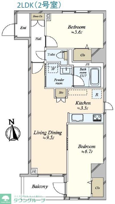 【千代田区東神田のマンションの間取り】