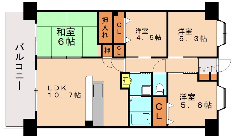 九観カーサー美咲ヶ丘の間取り