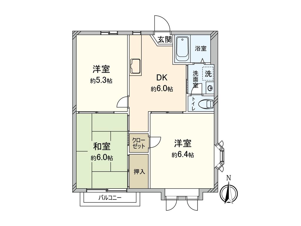 東小倉ハイムＢ棟の間取り