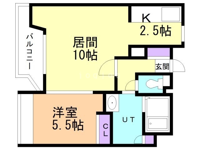 札幌市東区北十六条東のマンションの間取り