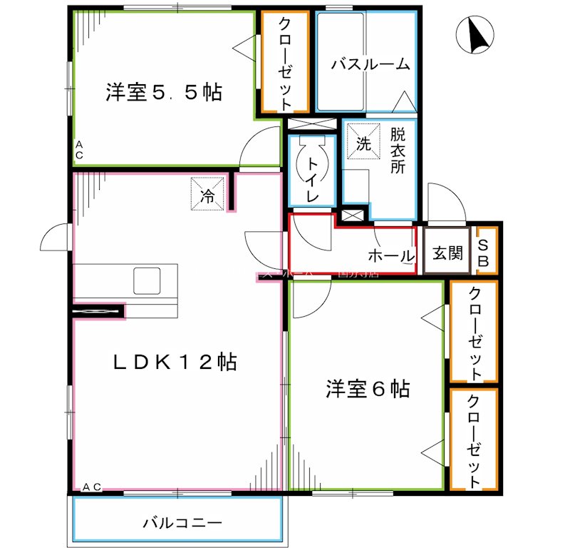 【国分寺市北町のアパートの間取り】