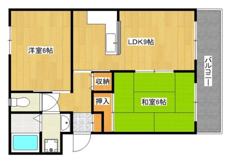 姫路市飾磨区鎌倉町のマンションの間取り