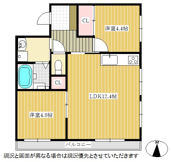 コーポかねまつの間取り