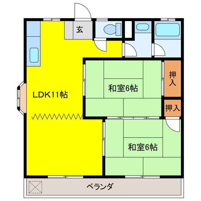 岐阜市日置江のマンションの間取り