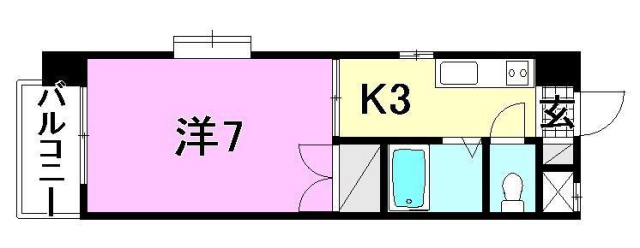 松山市山越のマンションの間取り