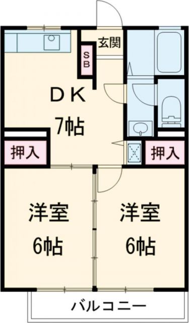 東京都多摩市和田（アパート）の賃貸物件の間取り