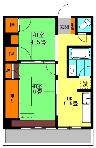 コーポ富士の間取り