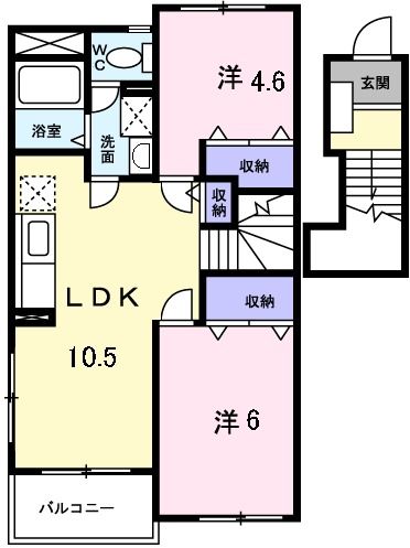 広島市安佐北区深川のアパートの間取り