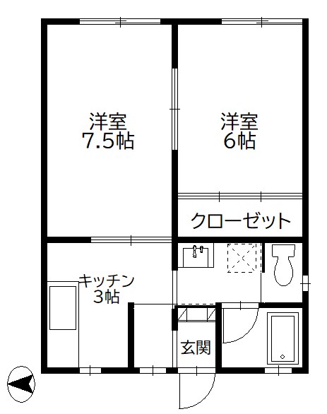 テニメント三馬3号棟の間取り