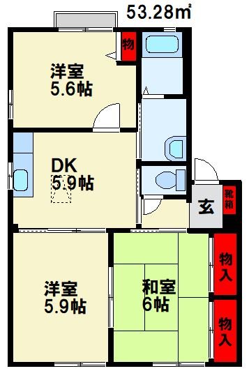 ディアコート遠賀 A棟の間取り