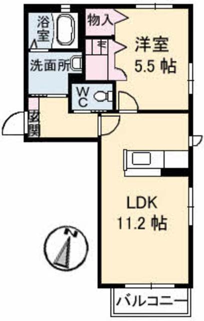 アトラクト小山　Ａ棟の間取り