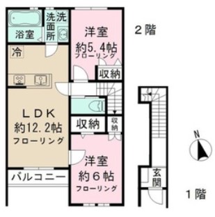 【世田谷区経堂のアパートの間取り】