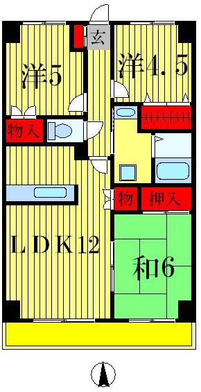 グランディス新八柱の間取り