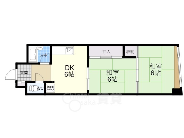 大阪市旭区高殿のマンションの間取り