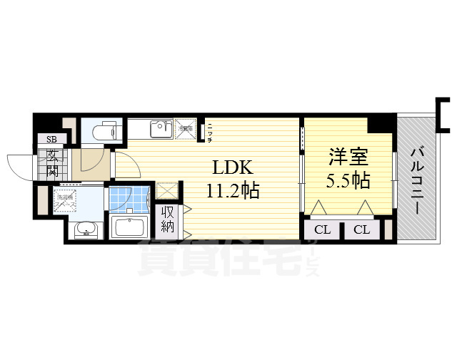 【名古屋市中区新栄のマンションの間取り】