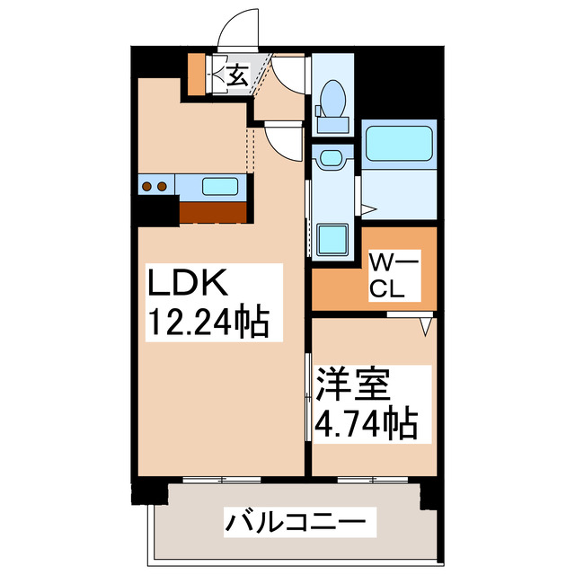 熊本市中央区上京塚町のマンションの間取り