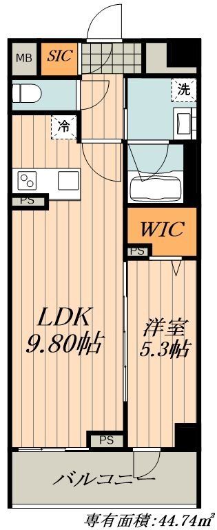 名古屋市千種区千種のマンションの間取り