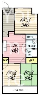 小田原市扇町のマンションの間取り