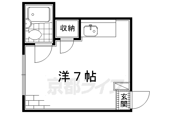 京都市伏見区鳥羽町のマンションの間取り