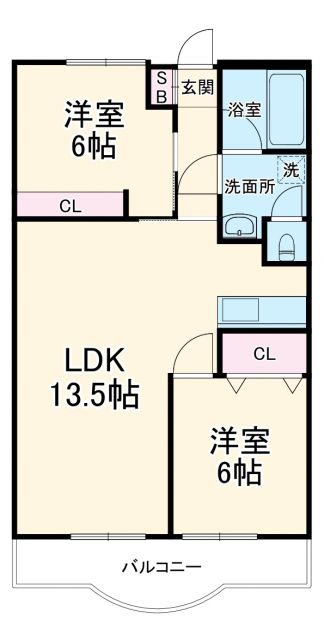 豊橋市南栄町のマンションの間取り